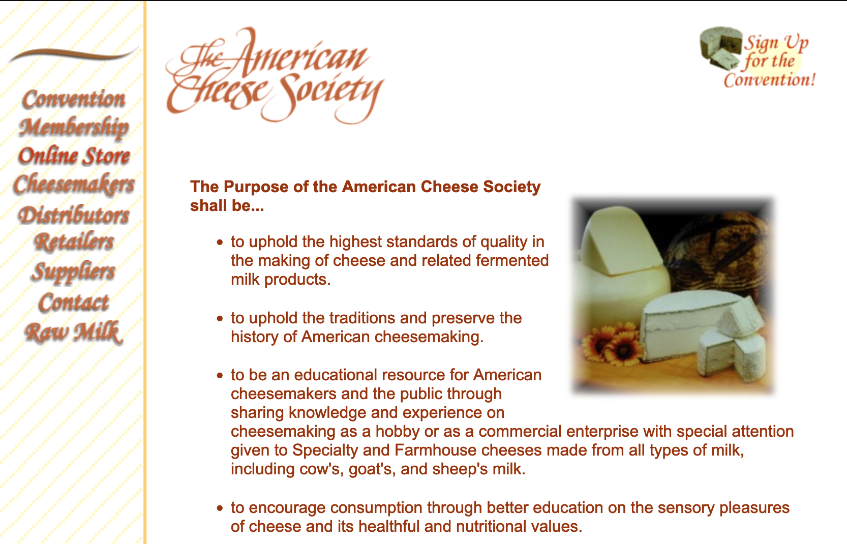 You are currently viewing The American Cheese Society www.cheesesociety.org (2000/07/07)