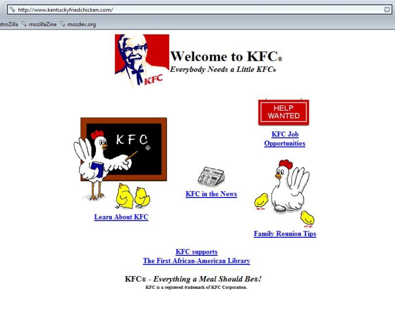 KFC’s Finger licking good website!