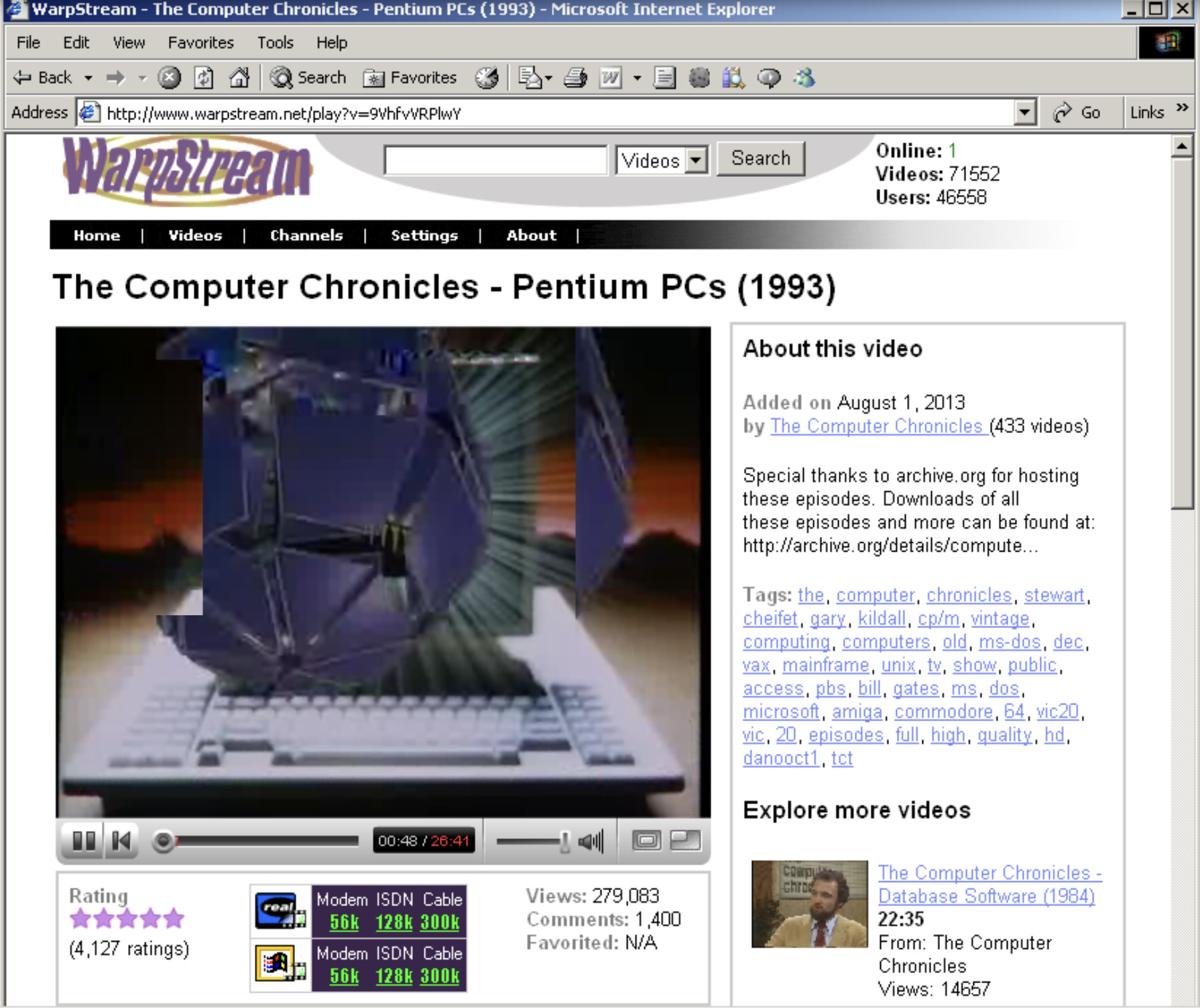 You are currently viewing WarpStream.net – Video streaming for retro PC’s!