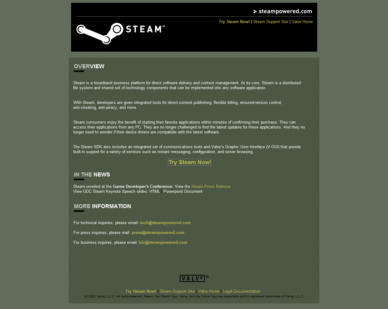 You are currently viewing steampowered.com, Steam beta v1!